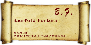 Baumfeld Fortuna névjegykártya